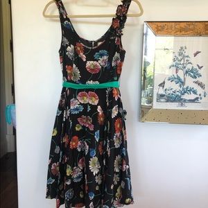 Black Floral Anthropologie Dress